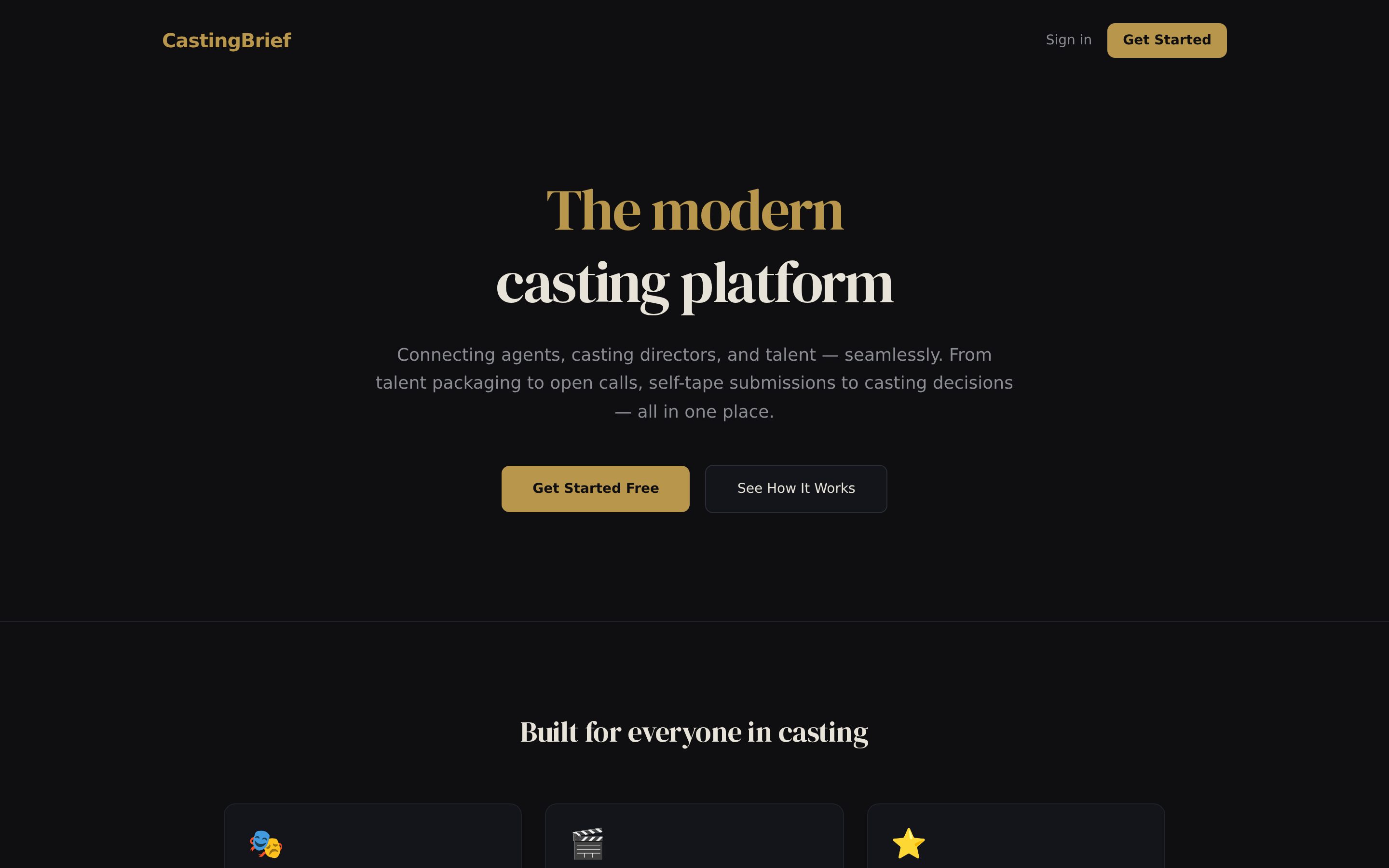 Casting Brief website